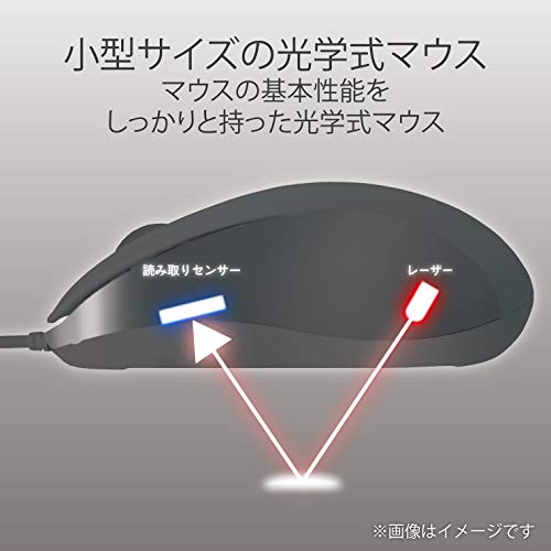 NAエレコム マウス 有線 Mサイズ 3ボタン USB レーザー ブラック ROHS指令準拠 M-S...