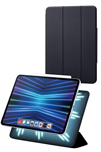 NAエレコム iPad Pro 11 第4/3/2世代 (2022/2021/2020年) マグネットケース カバー 磁気吸着 ソフトレザー素材 オートスリープ/ウェイク対応 ブラック TBWA22PMWVPF2BK