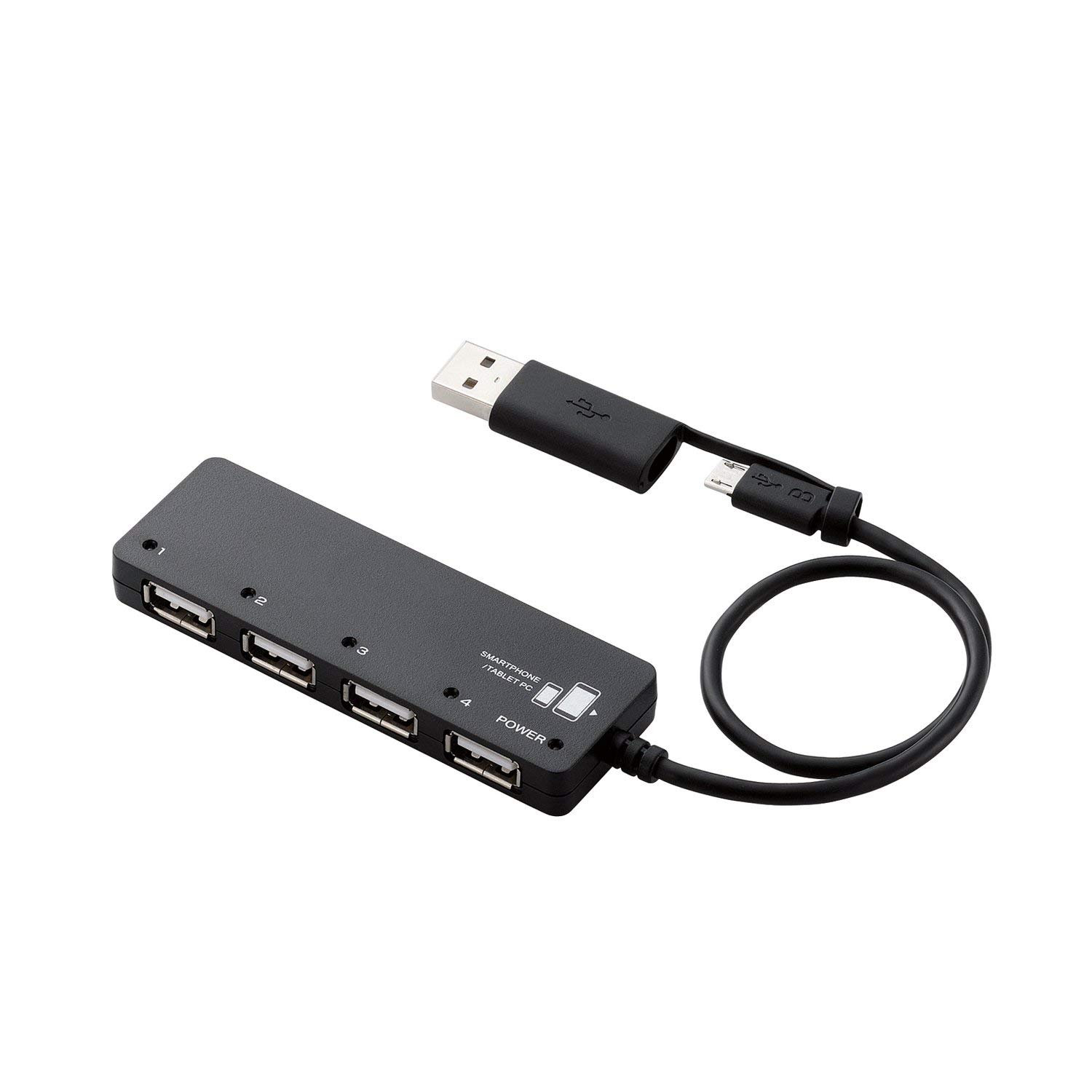 NAGR USB2.0 microUSB nu 4|[g oXp[microUSBP[u+ϊA_v^t ubN U2HS-MB02-4BBK