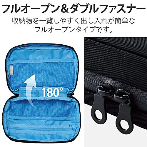 NAエレコム ガジェットポーチ ポーチ ガジェットケース 抗菌 撥水加工 止水ファスナー 固定収納 ペンホルダー ブラック BMA-GPAB01BK thrsparkle-10022326 THRSparkle サンプル画像3