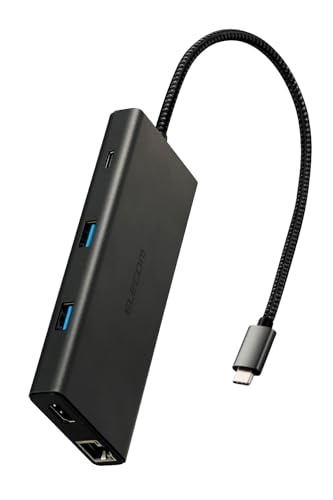 NAエレコム USB-C ハブ ドッキングステーション 10in1 PD対応 100W LANポート イーサネット対応 HDMI 4K60Hz 高速データ転送 10Gbps SD/microSD iPad/iPad Air/Macbook/Macbook Pro対応 ブラック DST-W03