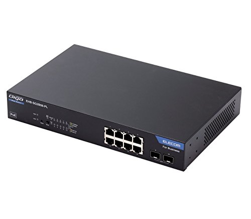 NAエレコム スイッチングハブ 8ポート ギガビット PoE機能搭載 レイヤー2 耐熱50度 ループ防止機能 3年保証 EHB-SG2B08-PL