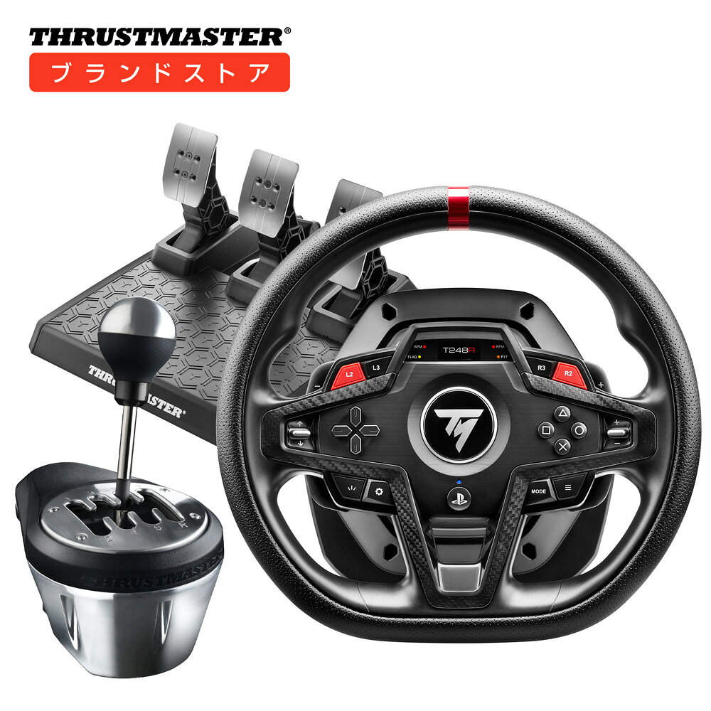 Thrustmaster スラストマスター T248R +TH8Aバンドル ステアリングホイール&ペダル PS5/PS4/PC対応 3.1 Nm Hybrid Drive マグネティックパドルシフター ドライビングシミュレーター用ステアリングホイール 国内