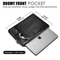 ATiCタブレットPCバッグ13インチ用ノートパソコンケースストラップバッグ防水PUレザー製品衝撃吸収小物収納出張通勤旅行等の場合にMacBookAir13/MacBookProRetina13/iPadPro12.9/AsusZenBook13.3など13-13.3のノートPCに適用便利多機能