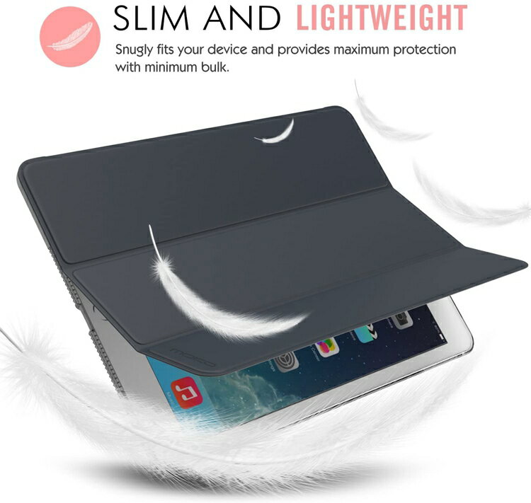 ipadairケースiPadAirカバーアイパッドエアケースiPad52013ケースATiCAppleiPadAir(iPad52013)9.7インチ用三つ折り半透明超薄型軽量型スタンドケースオートスリープ機能衝撃吸収保護ケース3つ折り手帳型