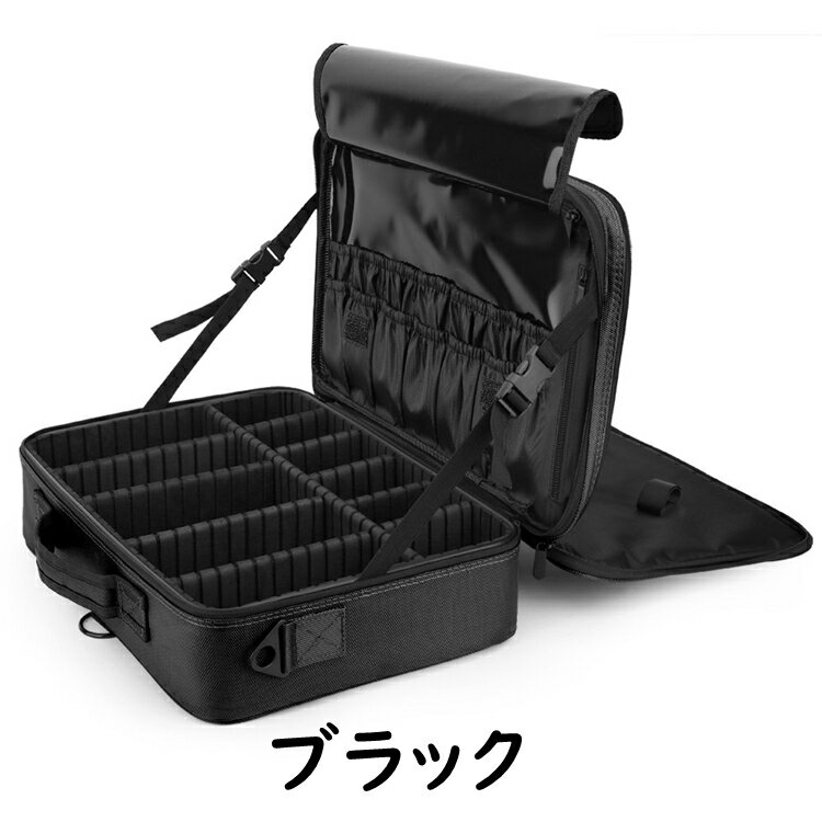 メイクボックス鏡付きコスメボックスメイクブラシバッグポーチコスメポーチメイクポーチLuxspire40*29*14CM肩掛けベルト付きプロ用仕切り持ち運び防塵收納抜群置き方調整可能通勤・出張・旅行用機能的收納大容量衝撃吸収化粧品収納収納ケース