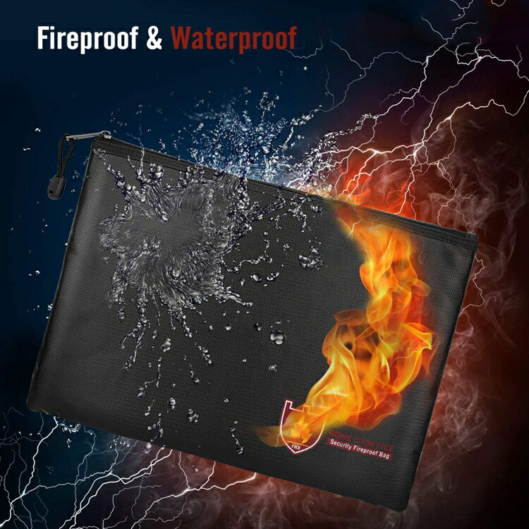 ＼クーポンで15% OFF★ 04/05迄／耐火バッグ 耐火 袋 30 x 21CM ATiC 耐火ケース 耐火袋 収納ケース 金庫 書類保管ケース 防爆バッグ セーフティーバッグ ドキュメント保管バッグ 現金収納ケース ジッパー式 二重バッグ 防火 防水 防災 現金 防炎ポーチ 父の日ギフト 2