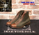 TAKE FIVE MILE MONKEY BOOTS OS.GREEN テイクファイブマイル ブーツ モンキーブーツ エンボスレザー ワークブーツ モックトゥ シュー..