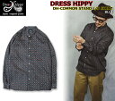 DRESS HIPPY DH-COMMON STAND L/S SHIRT BLUE ドレスヒッピー プルオーバーシャツ サテン 長袖 クラシカル小紋柄 スタンドカラー フォーマル タウンユース ビンテージ クラッシック アメカジ バイカー