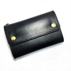 BACKDROPLeathers バックドロップ・レザーズ　MIDDLE BILL WALLET ウォレット ミドルビル ブラック ハンドメイド 長財布 バイカー 本革 レザー 二つ折り