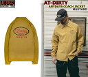 ☆当店限定5％OFFクーポン+ポイント2倍☆AT-DIRTY ANY DAYS COACH JACKET MUSTARD アットダーティー エニーディズ 撥水 コーチ ジャケット 定番商品 人気ロゴ アウトドア バイク ツーリング キャンプ ビンテージ クラッシック ファッション アメカジ