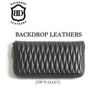 ☆早い者勝ち!在庫有り即納残り1点BACKDROPLeathers ZIP WALLET バックドロップ・レザーズ ラウンドジップ ダイヤ ステェッチ 長財布 ウォレット ダイヤステェッチ 本革 レザー ハンドメイドアメカジ