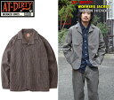 楽天Thug RiseAT-DIRTY WORKERS JACKET BROWN HICKORY 新商品 アットダーティー カバーオール ヒッコリー ブラウンヒッコリー ビンテージ クラッシック カジュアル メンズ ファッション アメカジ バイカー