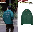 ☆G・W期間限定当店5%OFFクーポン!+ポイント2倍!!☆AT-DIRTY W.P COACH JACKET ウォータープルーフ アットダーティー 完全 防水...
