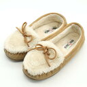 ミネトンカ ファーモカシン kylah slipper 40727 レザー スリッポン シューズ 靴 レディース 7サイズ ベージュ Minnetonka 【中古】