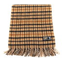 ダックス マフラー ウールマフラー カシミヤ混 チェック柄 フリンジ ブランド メンズ ブラウン DAKS 【中古】