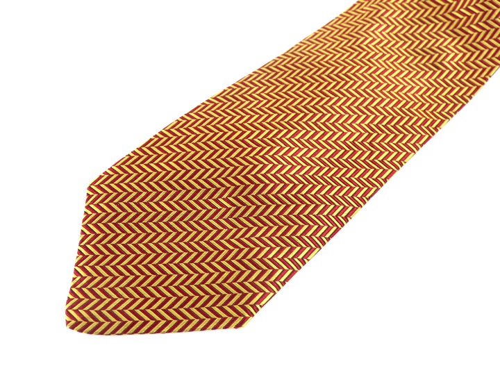 バリー ネクタイ 総柄 ヘリンボーン 高級 シルク イタリア生地 メンズ ブラウン BALLY 【中古】