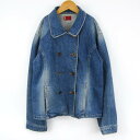 リーバイス レッドタブ デニムジャケット ダブルボタン ストレッチ キッズ 女の子用 140サイズ 青 Levi's 【中古】