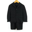 ワンダーファクトリー 入学式 フォーマルスーツ上下 ジャケット 長ズボン キッズ 男の子用 110Aサイズ 黒 WANDER FACTORY 【中古】