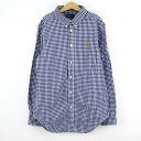 ラルフローレン 長袖チェックシャツ ボタンダウン カットソー キッズ 男の子用 L 160/80サイズ 青白 Ralph Lauren 【中古】