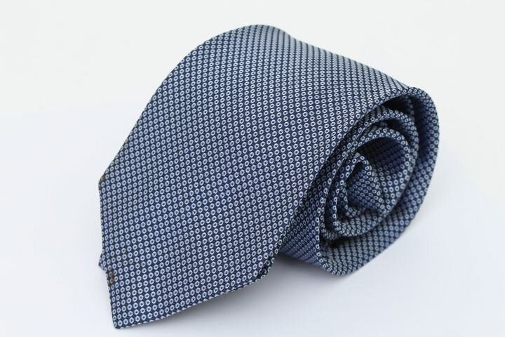 ヒューゴボス ブランドネクタイ 総柄 サークル柄 シルク イタリア製 メンズ ネイビー HUGO BOSS 【中古】