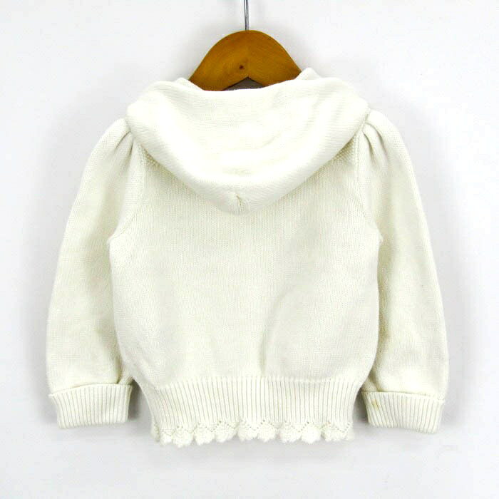 Thumbs-upのラルフローレン 長袖ニット パーカー ジップジャケット コットン アウター ベビー 女の子用 24M 90/52サイズ ホワイト RALPH LAUREN 【中古】｜アングル2