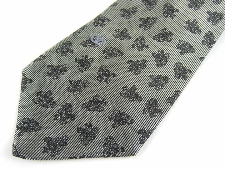 ヴァレンチノ ブランドネクタイ 総柄 シルク イタリア製 メンズ グレー Valentino 【中古】