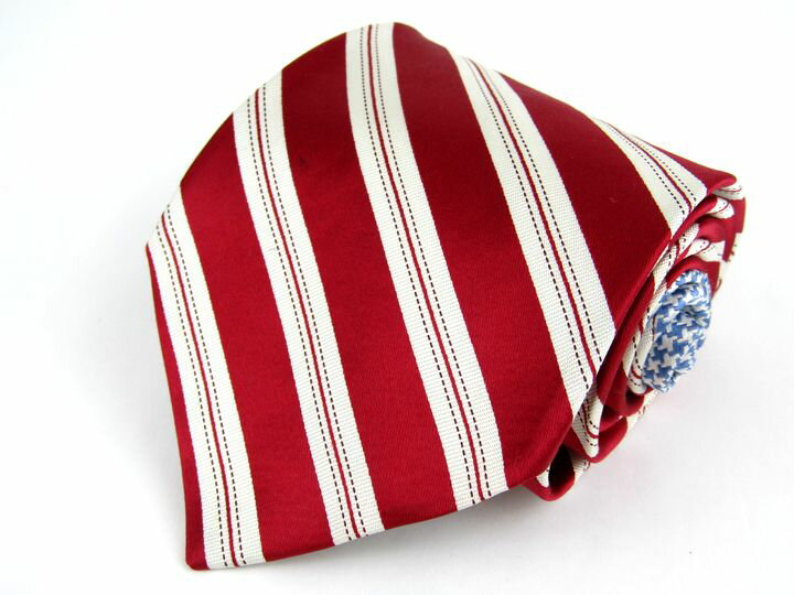 トミーヒルフィガー ブランドネクタイ ストライプ柄 シルク USA製 メンズ レッド TOMMY HILFIGER 【中古】