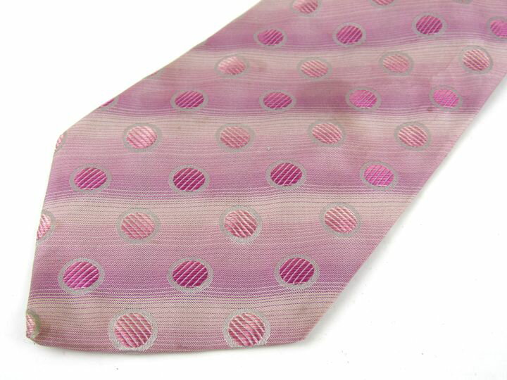 アンドリューズタイズ ブランドネクタイ ドット柄 グラデーション シルク イタリア製 Zadi メンズ ピンク Andrew's Ties 【中古】 2