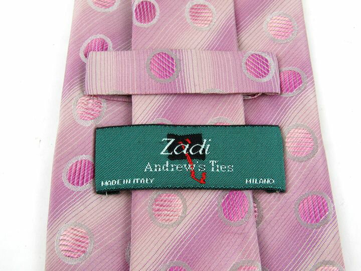 アンドリューズタイズ ブランドネクタイ ドット柄 グラデーション シルク イタリア製 Zadi メンズ ピンク Andrew's Ties 【中古】 3