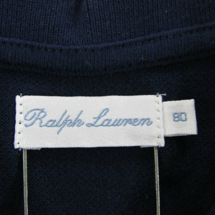 ラルフローレン ロンパース 半袖ポロ ポニーロゴ コットン100% ベビー 女の子用 80サイズ ネイビー RALPH LAUREN 【中古】