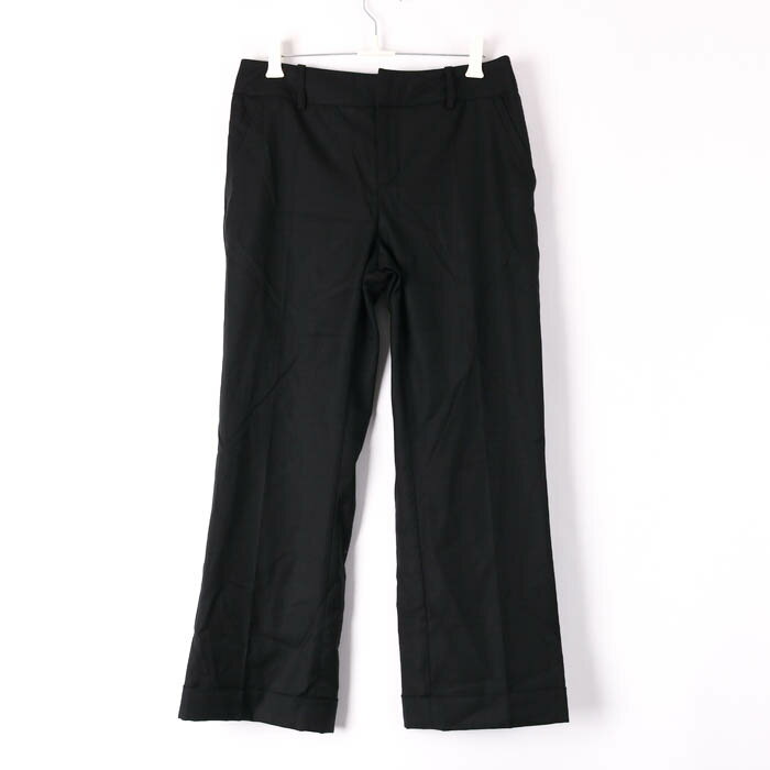コントワーデコトニエ ロングパンツ センタープレス ウール混 無地 黒 ボトムス レディース 7サイズ ブ..