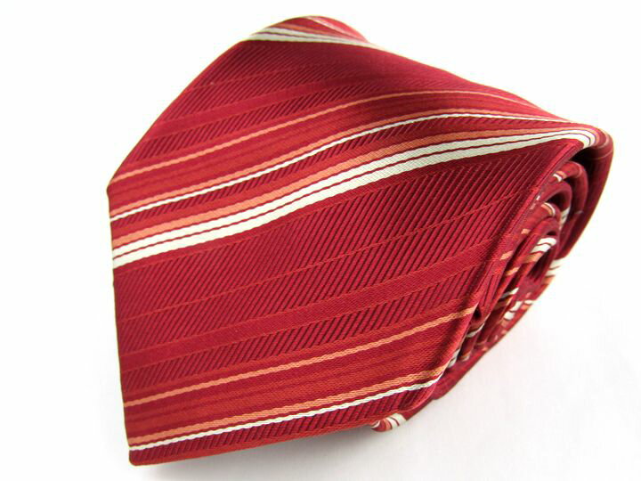 レノマ ブランドネクタイ ストライプ柄 シルク 日本製 メンズ レッド renoma 【中古】