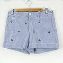 ポロ・ラルフローレン ショートパンツ ストライプ イカリ柄 ボトムス コットン レディース 2 155/70Aサイズ ブルー POLO RALPH LAUREN 【中古】(4)