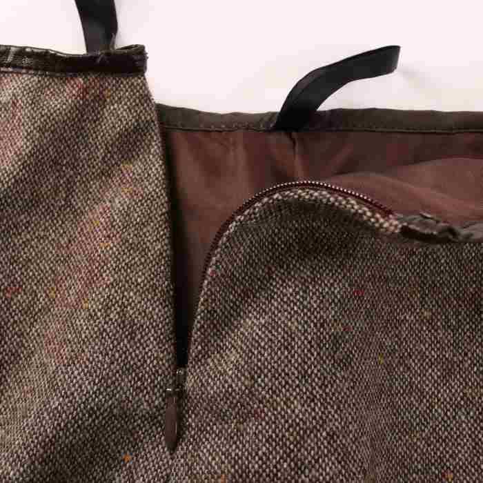 インディヴィ スカート フレア 膝丈 ツイード ウール混 ボトムス 日本製 レディース 38サイズ ブラウン INDIVI 【中古】