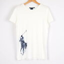 【4/20 11:00から 50%OFFクーポン】ラルフローレン Tシャツ 半袖 コットン100% ビッグポニー トップス 白 レディース Mサイズ ホワイト RALPH LAUREN 【中古】