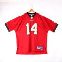 【全品39%OFFクーポン 5/14 10:59 まで】リーボック Tシャツ 半袖 アメフト ユニフォーム NFL ゲームシャツ 大きいサイズ US 古着 メンズ 2XLサイズ ワインレッド Reebok 【中古】