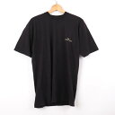 【4/20 11:00から 50%OFFクーポン】アルマーニ・ジーンズ Tシャツ 半袖 クルーネック ロゴ刺繍 イタリー製 コットン100％ トップス メンズ Sサイズ ブラック ARMANI JEANS 【中古】