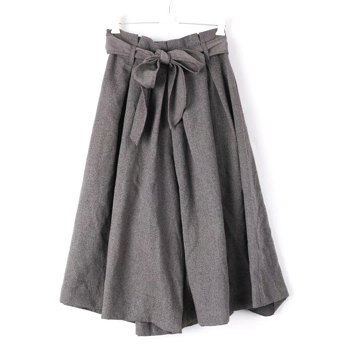 【3000円以上購入で50％OFFクーポン 8/1 0:00〜8/3 23:59 】ロペピクニック ガウチョパンツ ワイドパンツ タック ベルト付き ストレッチ ボトムス レディース 38サイズ グレー ROPE PICNIC 【中古】 thumbs-up-12898938 Thumbs-up パッケージ画像