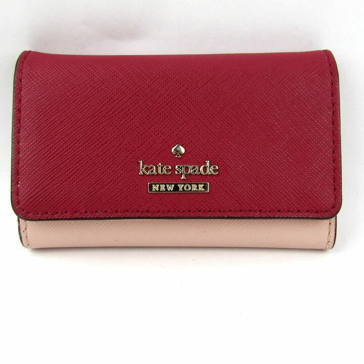 【全品39%OFFクーポン 5/14 10:59 まで】ケイトスペード キーケース 6連 バイカラー ブランド 小物 レディース ピンク Kate Spade 【中古】