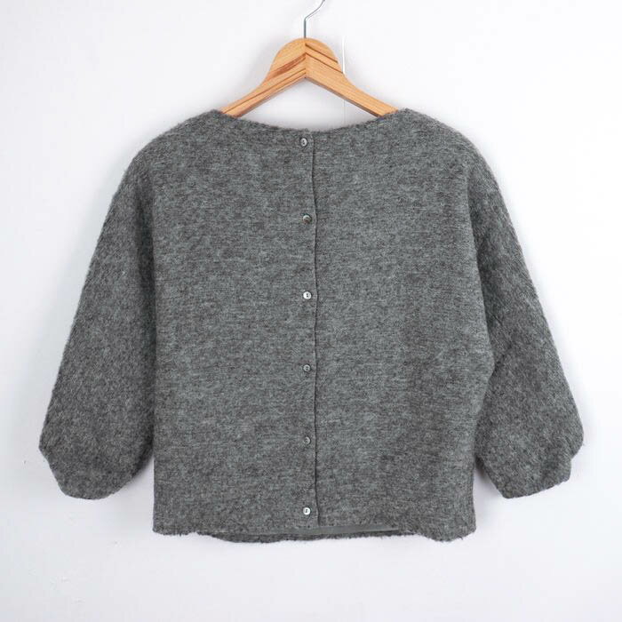 Thumbs-upの【最大50％OFFクーポン配布中】ボールジー ニット セータ— プルオーバー 5分袖 モヘヤ/ウール混 無地 トップス レディース 38サイズ グレー BALLSEY 【中古】｜アングル2