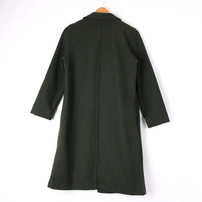 ザラ チェスターコート ロングコート 襟付 シンプル 無地 アウター レディース Sサイズ グリーン ZARA 【中古】