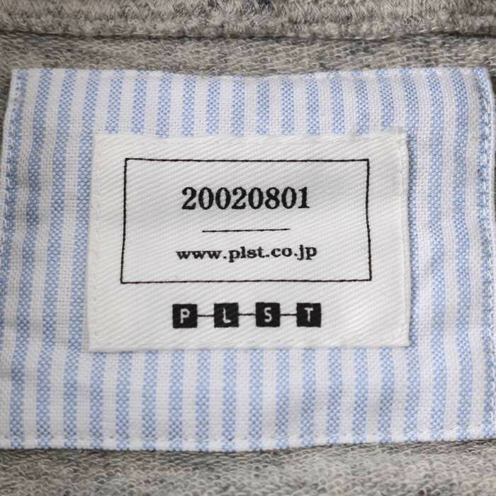 プラステ スウェット ワンピース チュニック 長袖 ストレッチ フード 無地 トップス レディース 2サイズ グレー PLST 【中古】