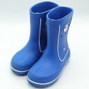 クロックス レインブーツ シューズ 防水 雨靴 アウトドア 靴 女の子 キッズ 男の子用 J3サイズ ブルー Crocs 【中古】