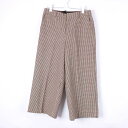 インディヴィ クロップドパンツ ストレート ウール混 千鳥格子 チェック ボトムス レディース 40サイズ ブラウン INDIVI 【中古】(4)