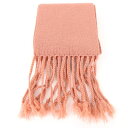 ラシット マフラー 無地 スリム ウール100% イタリア生地 フリンジ ブランド 小物 レディース ピンク russet 【中古】(4)