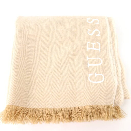 ゲスジーンズ ストール マフラー ヘリンボーンツイード ロゴ フリンジ ブランド 小物 レディース ベージュ GUESS JEANS 【中古】 ゲスジーンズ ストール マフラー ヘリンボーンツイード ロゴ フリンジ ブランド 小物 レディース ベージュ GUESS JEANS 【中古】