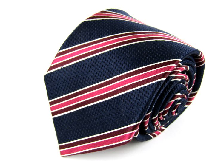 Stripe - ヒルトン ブランドネクタイ ストライプ柄 シルク 日本製 メンズ ネイビー HILTON 【中古】