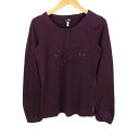 【4/20 11:00から 50%OFFクーポン】アルマーニ・ジーンズ Tシャツ 長袖 無地 トップス レディース 38サイズ パープル ARMANI JEANS 【中古】