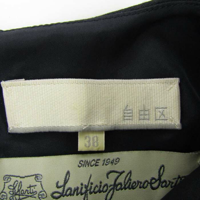 自由区 ワンピース 半袖 ストレッチ トップス フォーマル 黒 レディース 38サイズ ブラック Area Free 【中古】